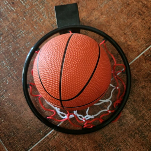 Basketball hoop with ball