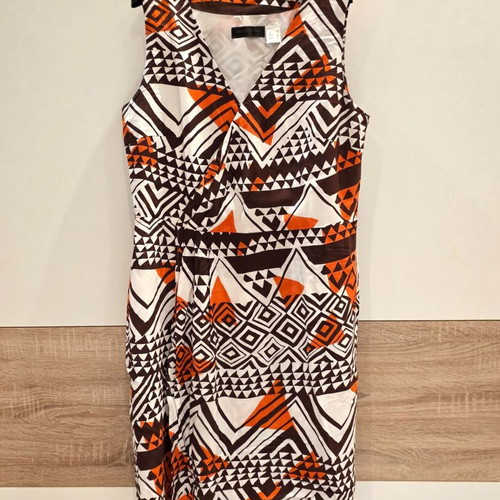 Boho ethnic dress size L like new, multicolor brown