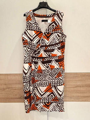 Boho ethnic dress size L like new, multicolor brown