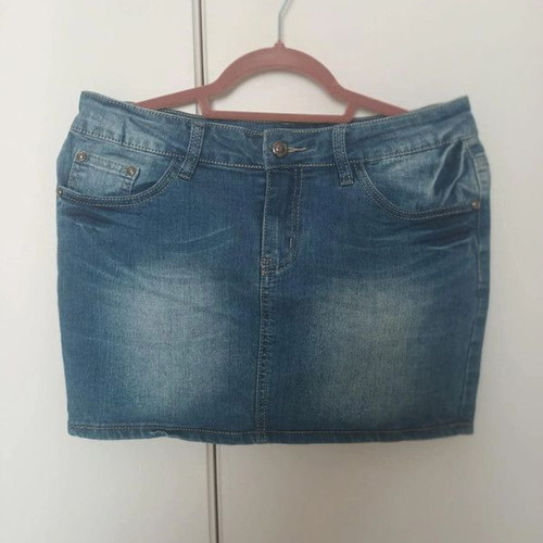 Short elastic denim skirt XL new, blue