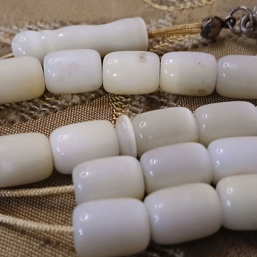 Worry beads used with 33 beads, probable semi-precious stone