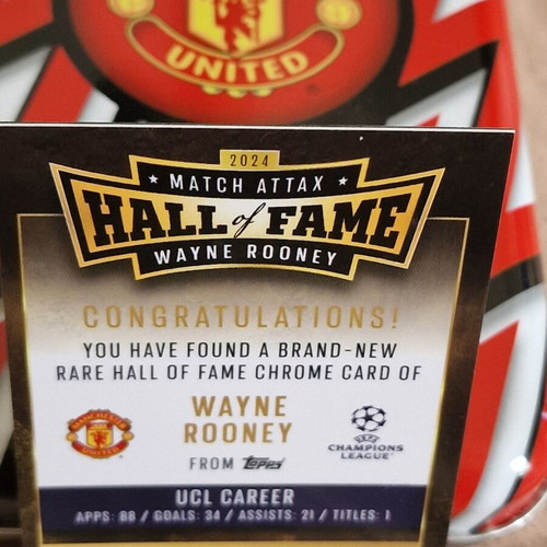 Match Attax Hall of Fame Wayne Rooney card new, Topps 2024 25