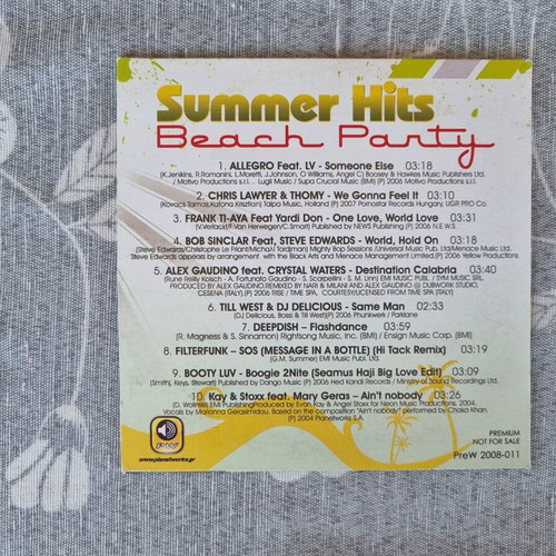 Down Town Summer Hits Beach Party CD like new, electronic