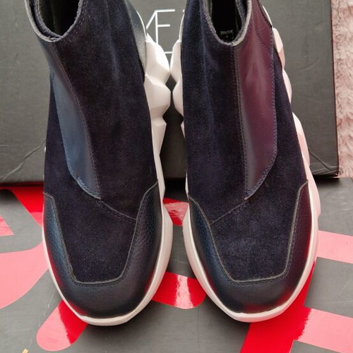 Favela blue leather ankle boots, size 38