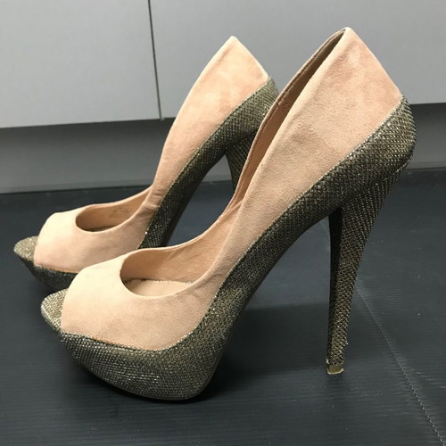 Peep Toe shoes used, dusty pink suede, size 37
