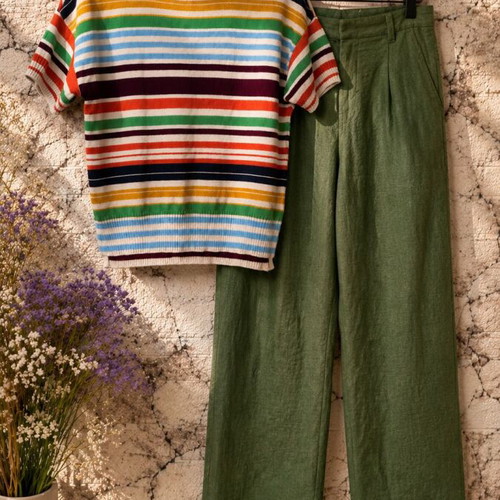 Tommy Hilfiger blouse and Bogner linen pants summer set like new
