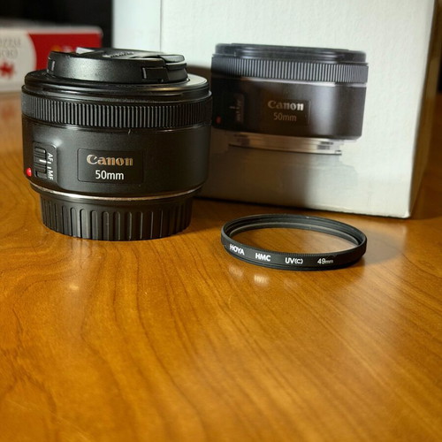 Canon EF 50mm F1.8 STM lens like new with box and papers
