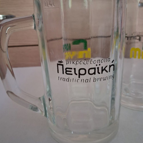 Piraiki Collectible Beer Glasses Set 6 Pieces 0.4L New