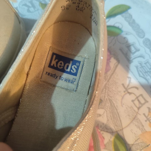 Keds fabric iridescent sneakers size 37, beige