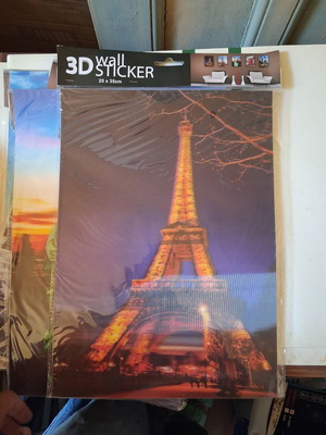 3D Wall Stickers set of 4 jumbo 25×35 cm, new