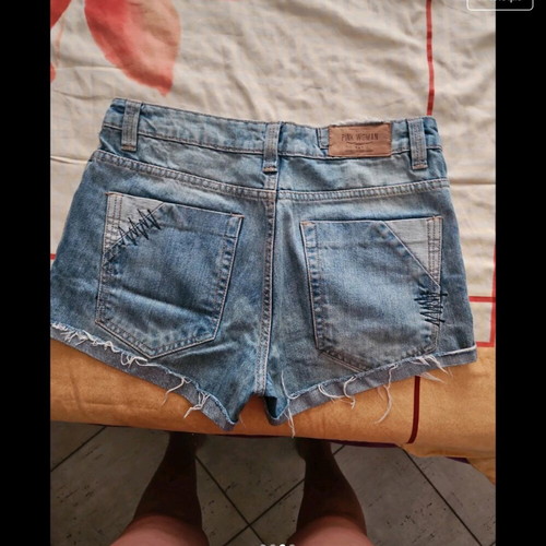 Pink Woman denim shorts used, size 36, blue