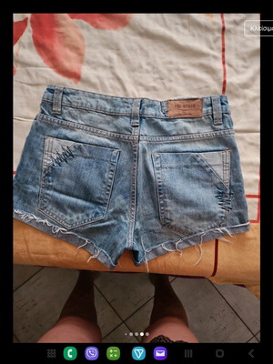 Pink Woman denim shorts used, size 36, blue