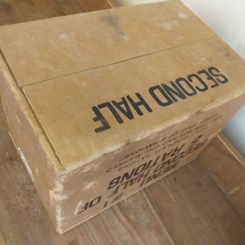 Collectible American Army cardboard box from World War II used