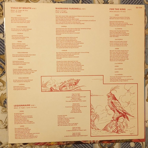 Liege Lord Freedom's Rise vinyl record 1985 first edition metal