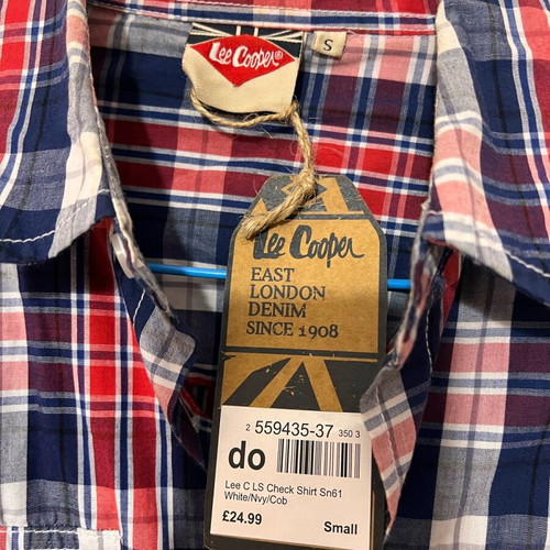 Lee Cooper Men's Checked Shirt Small New With Tags