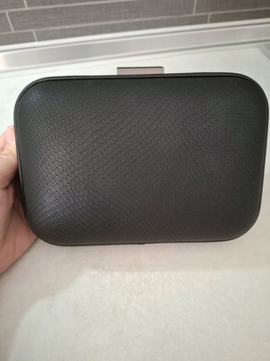 Black croco hand bag new with metal details MINT