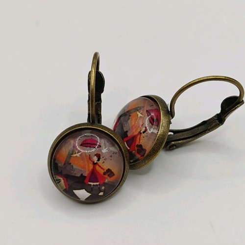 Mary Poppins dangle earrings new, multicolored