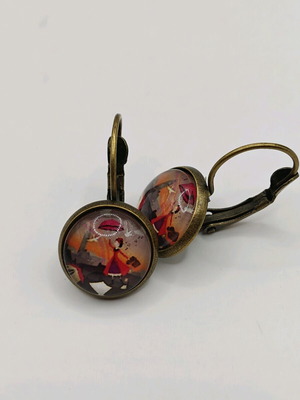 Mary Poppins dangle earrings new, multicolored