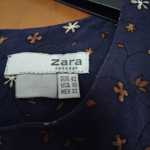 Zara sleeveless dress like new, blue and brown