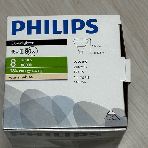 Philips Downlighter 18W energy-saving bulbs new, pack of 2