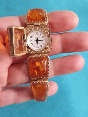 Vintage 90s Chaika jewelry watch used with amber