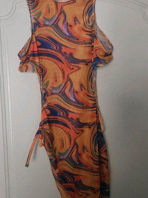 Transparent beach dress XL like new, multicolored