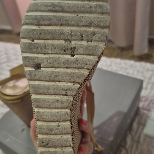 Migato beige platform sandals with embroidery, size 37
