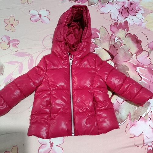 Benetton kids jacket fuchsia like new, size 1-2y, winter warm