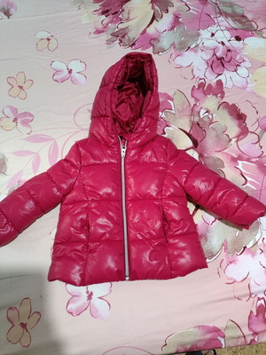 Benetton kids jacket fuchsia like new, size 1-2y, winter warm