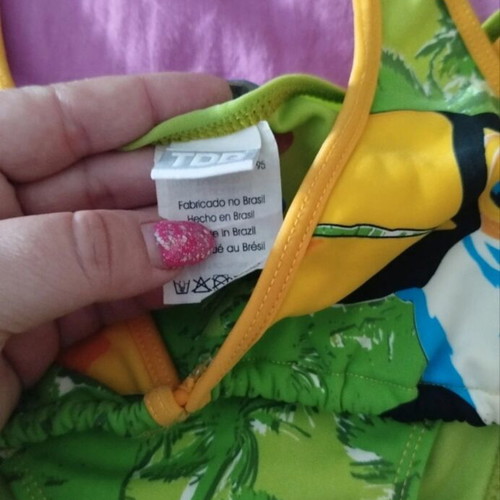 Tropical Bikini Swimwear with Toucan Print, New, Size M