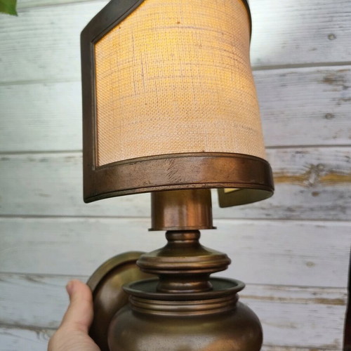 Leo Koek Verlichting lamp used, vintage brass wall light
