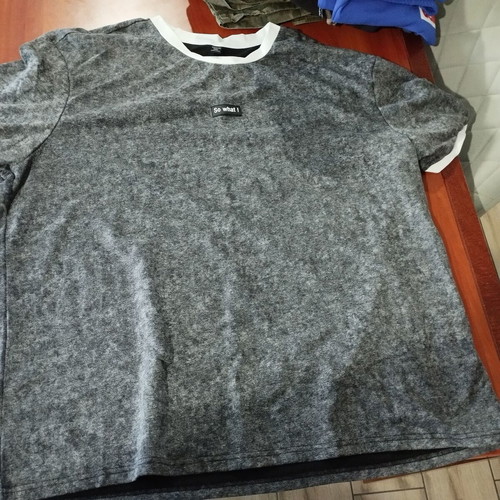 Men's t-shirt 5XL, cotton blend, white and grey