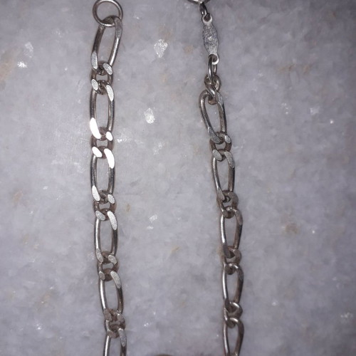 Silver bracelet used with coral vintage chain