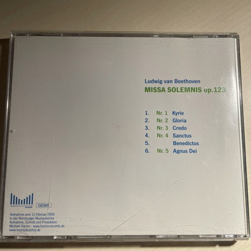 Beethoven Missa Solemnis CD used