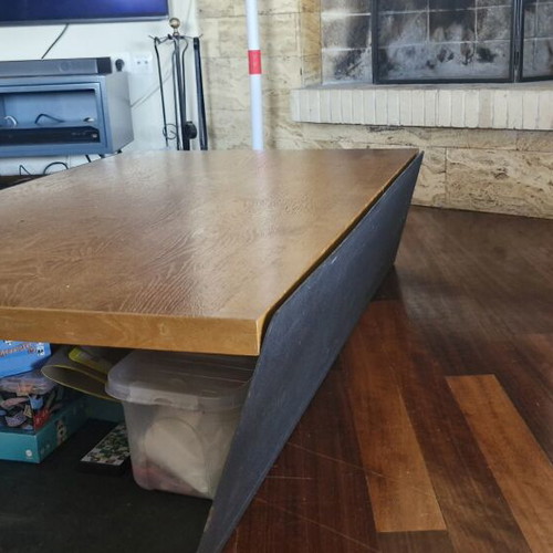 Coffee tables used, black and orange, solid sheet metal, 1.40x0.79x0.31m