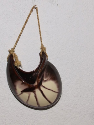 Ceramic shell wall vase used