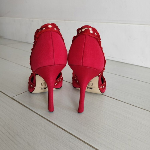 JLo Jennifer Lopez Heels like new, size 38, red and white polka dot