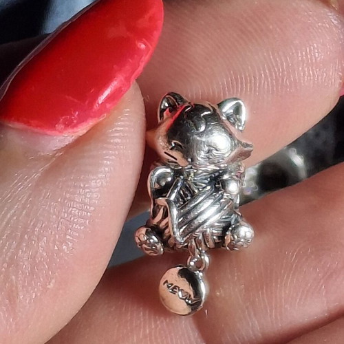 Pandora charm cat silver