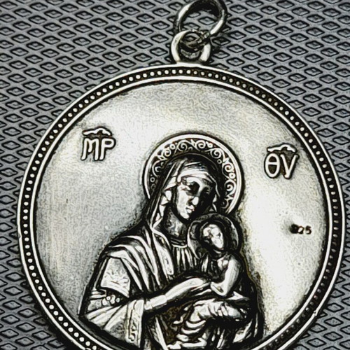 Silver 925 car pendant Saint Christopher-Panagia used