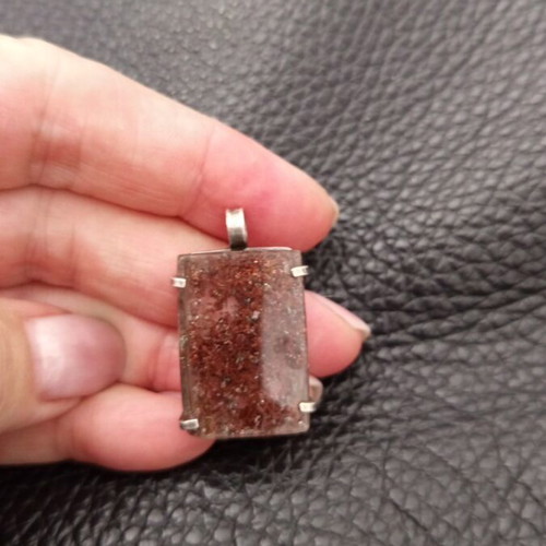 Silver necklace with rare energy quartz crystal new