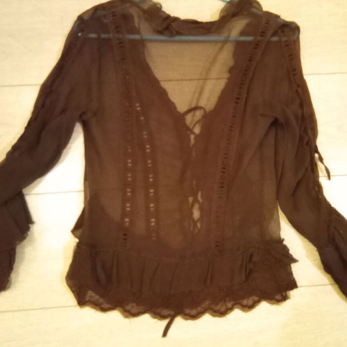 Silk blouse Annarita N brown size M/L like new