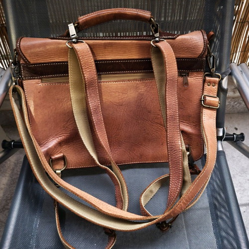 Backpack and shoulder bag made of calf leather, like new