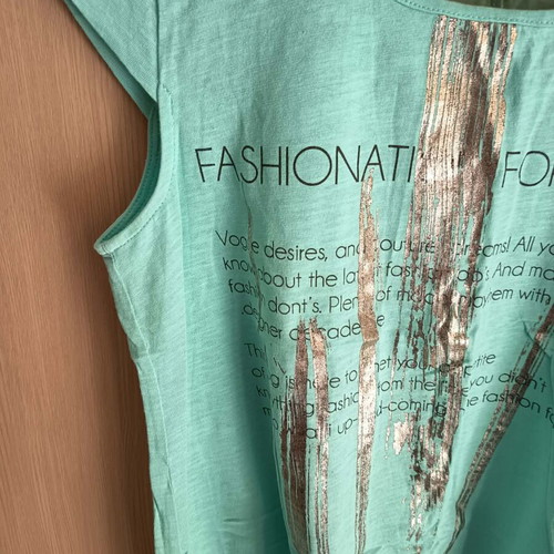 Shine 2gether women's blouse used, turquoise and silver, size M/L