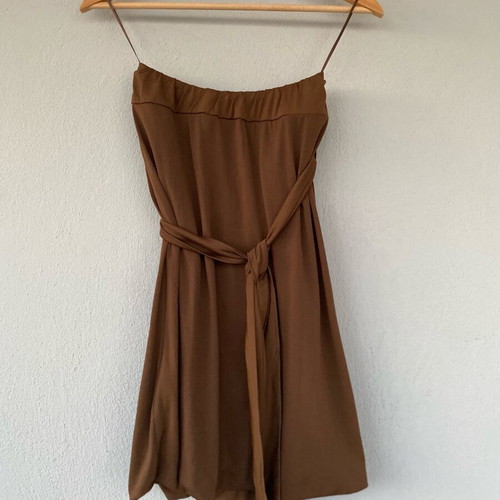 Brown strapless dress with rhinestones like new