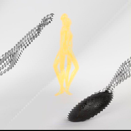 Φιγούρα διακοσμητική πολυρεσίνης Ζευγάρι χρυσό-μαύρο 9.5x31εκ