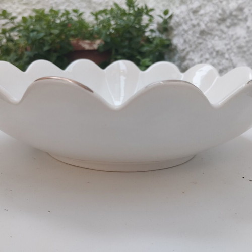 Vintage Koulis Porcelain Bowl 25cm with 24K Gold & Crane Motif (Chinoiserie)