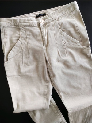 Sisley slim beige pants used, size S