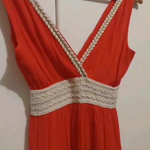 Paranoia long dress size M like new, orange, ancient Greek style