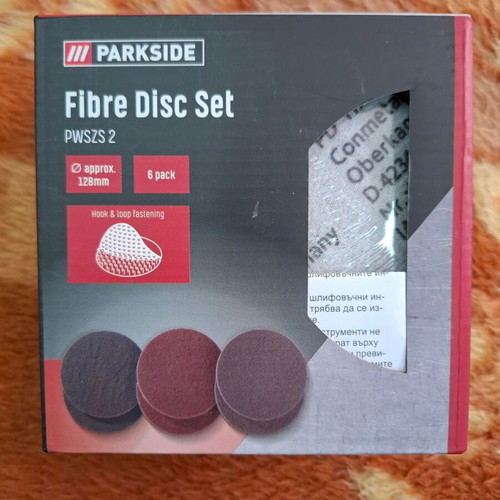 Sanding disc set new, 6 pieces, 128 mm diameter