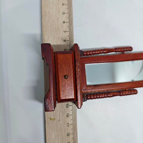 Wooden mirror used with drawer for dollhouse decoration